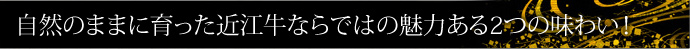 自然のままに育った近江牛ならではの魅力ある2つの味わい！